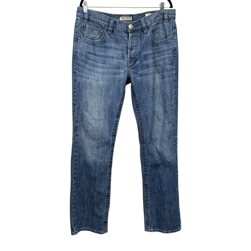 MEK Denim Moscow Straight Leg Jeans Men's W34 L34 Medium Wash Button Fly